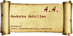 Andorka Achilles névjegykártya